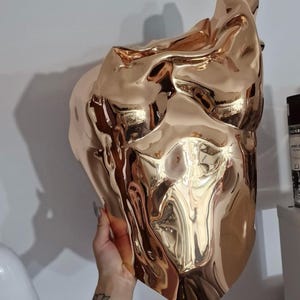 one shoulder corset,
gold acrylic corset,
wet look bustier,
metallic bustier,
luxury acrylic wear,
party outfit gift,
lacquer acrylic top,
high fashion corset,
luxury gift top,
stage wear bustier,
molten acrylic top,
DJ performance top,
dramatic outfit piece,