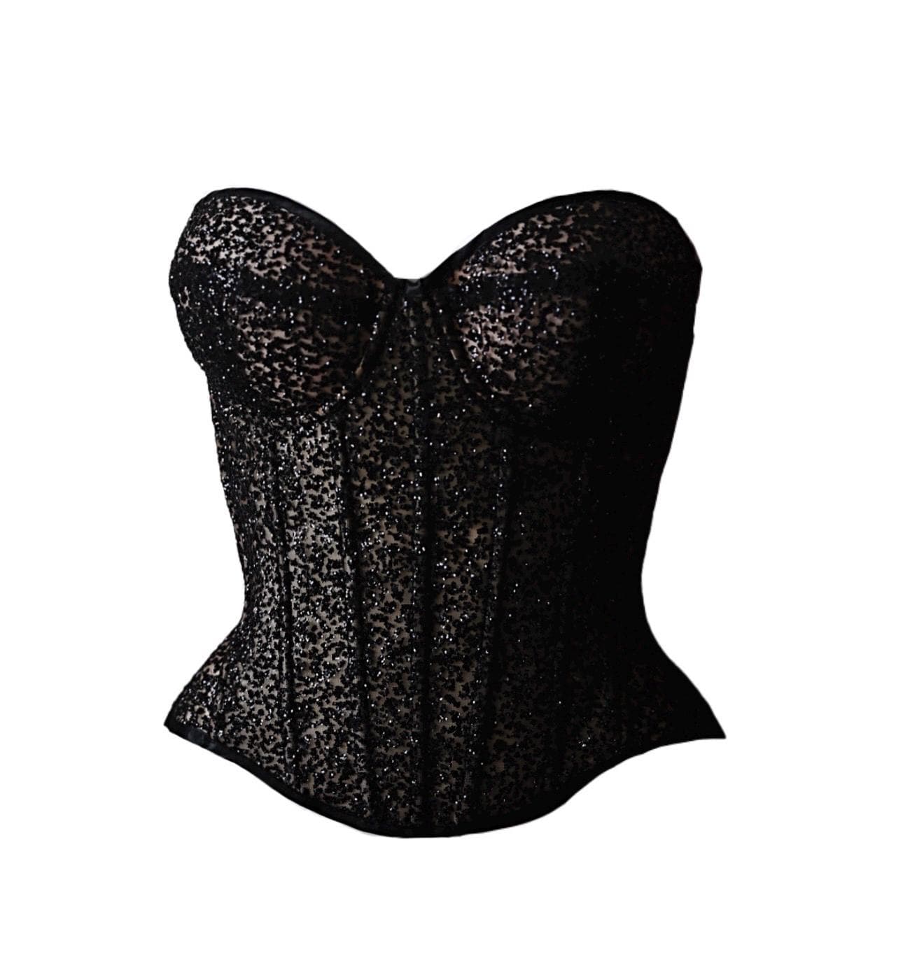 Beaded Black Corset Top - Etsy display picture 1