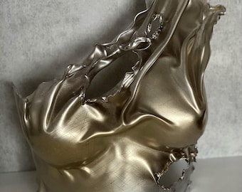 Custom Chrome Armor Corset Bustier Top, Cosplay Breastplate Armor Costume, Metal Bra Festival Outfit, burning man outfit