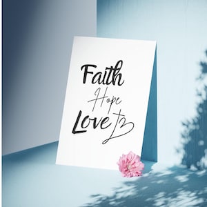Faith Hope Love Téléchargement numérique | SVG chrétien | Verset de la Bible PNG | Conception inspirante d'écriture biblique I Couverture de la Bible
