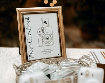 Photo Guestbook Sign Template: Modern Wedding Decor (5x7, Digital Download)