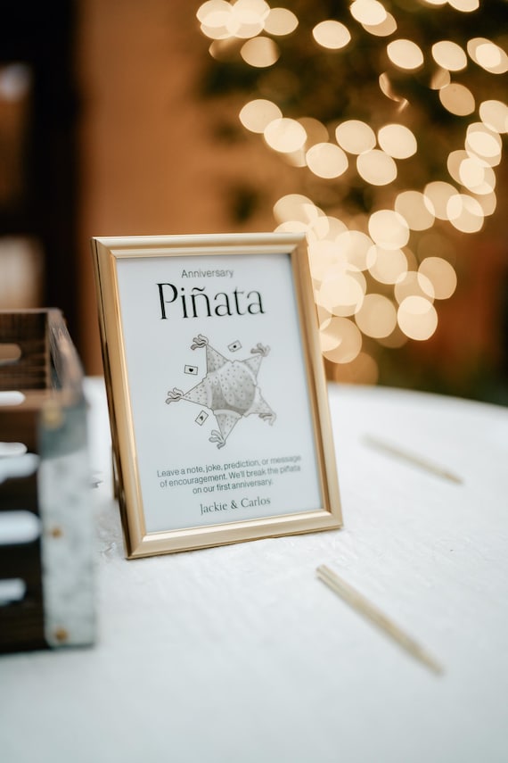 Piñata Wedding Table Sign Template: Fun Activity Decor (Digital Download)
