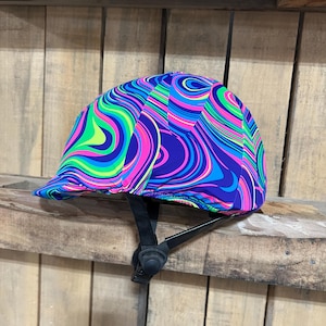 Neon Glow Worm Helmet Cover for Equestrian Riding Helmet