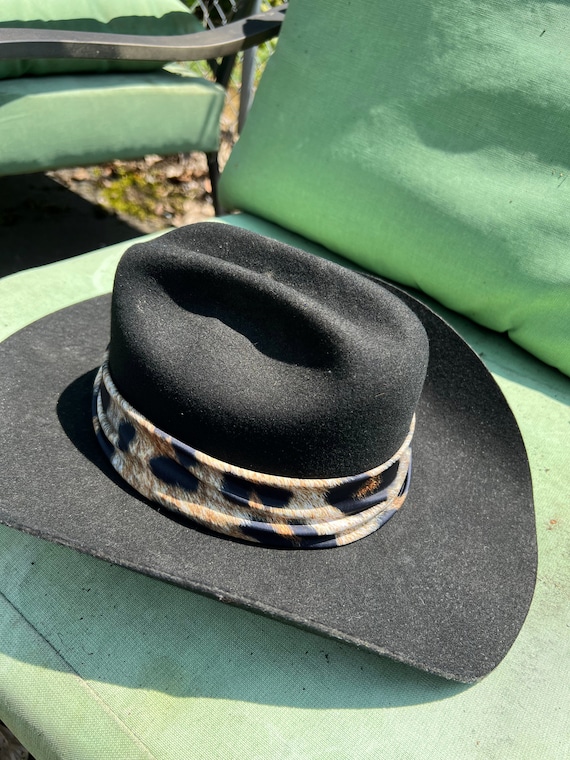046. Classic leopard hat band in brown and black Leopard fedora main image 4