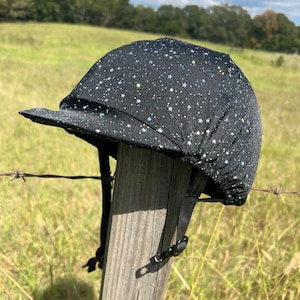 Star Noir Helmet Cover for Brimmed Equestrian Riding Helmets