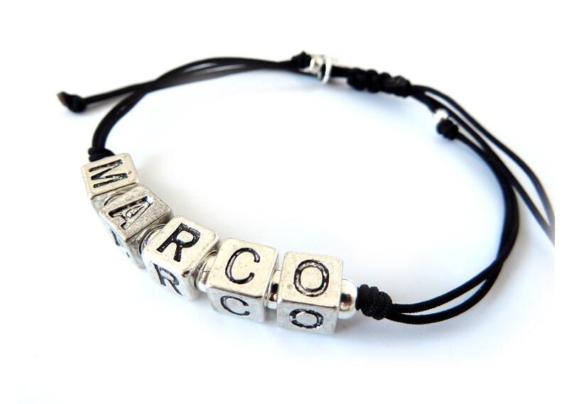 Bracciale da uomo o donna con lettere nome iniziale Etsy