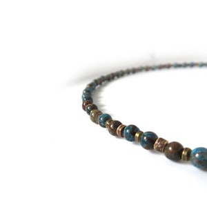 Collana Vintage Uomo Con Perline Turchesi - Girocollo Boho Per Ragazzi, Spiaggia E Surf, Regolabile