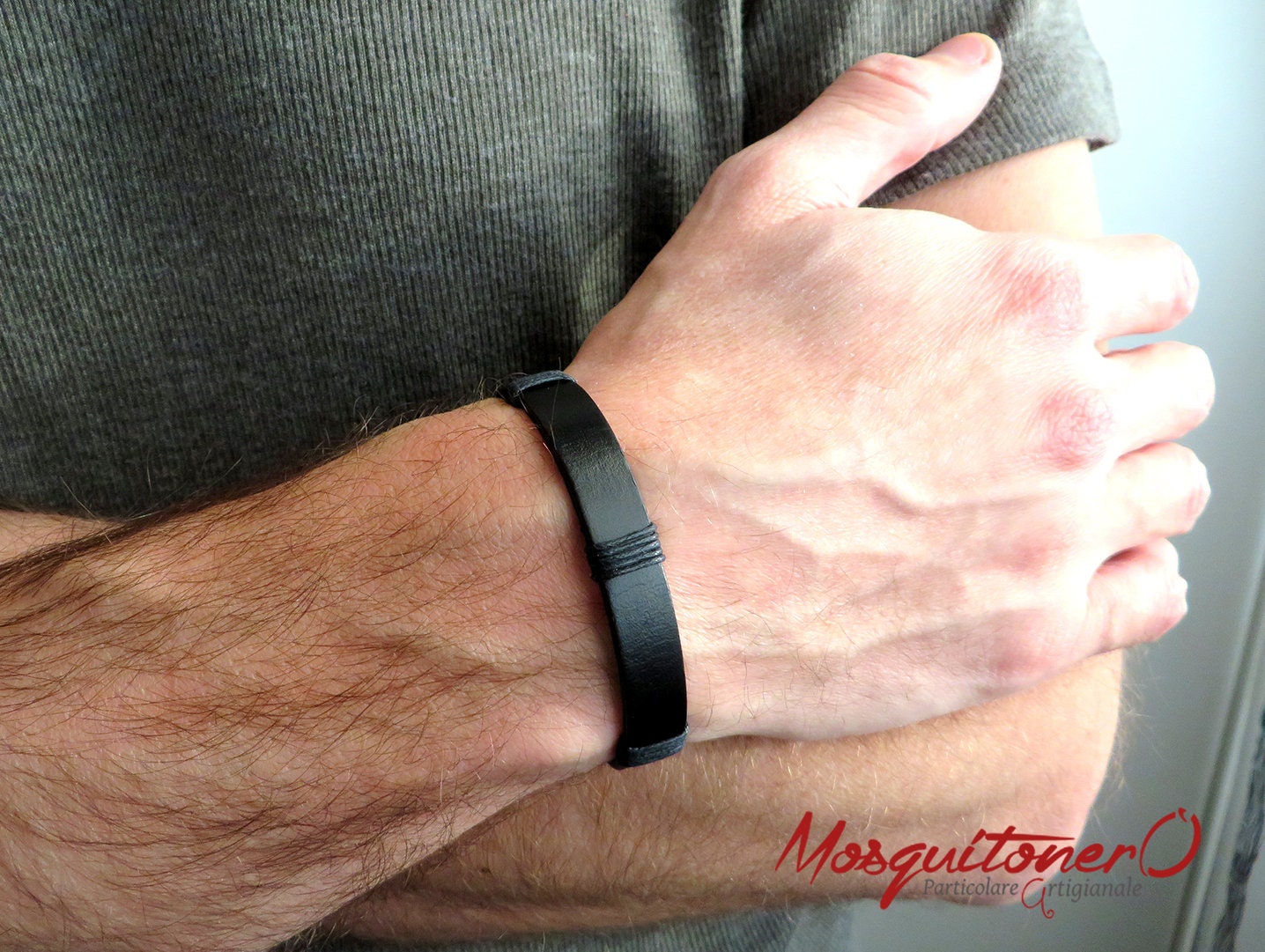 Lunghezza 22 CM FANCIME Uomo Pelle e Acciaio Inossidabile Bracciale Regolabile Marrone//Nero Bracciali con Chiusura Magnetica Gioielli Regalo per Uomo Ragazzo