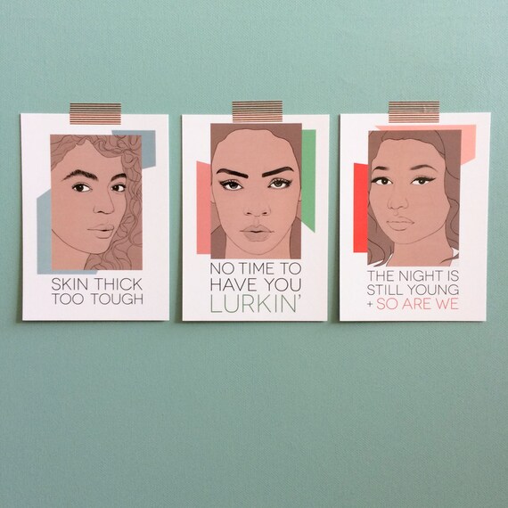 Beyoncé Karte Skin Thick Too Tough Postkarte Pop Art Etsy