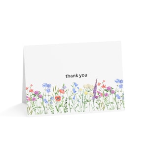Tarjetas de felicitación de agradecimiento florales, juego de 1, 10, 30 o 50, perfectas para bodas, cumpleaños, notas de agradecimiento, toque personal