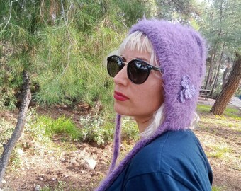 Gorro de pajarita para adultos tejido a mano: un gorro cálido y acogedor para el invierno