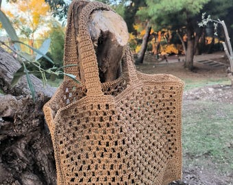 Paper Rope Bag, Hand Knit Bag, Crochet Bag, Gift For Her
