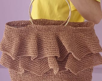 Boho Raffia Tote Bag: Large Woven Shoulder Bag