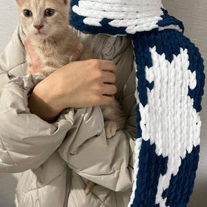 Handmade Knitted Cat Scarf: Soft Velvet Winter Neck Warmer