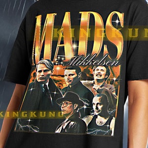 MADS MIKKELSEN Shirt, Mads Mikkelsen Vintage Shirt, Mads Mikkelsen Retro 90s Tshirt, Mads Mikkelsen Bootleg Tee #saf
