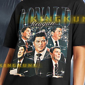 RONALD REAGAN Homage Shirt, Ronald Reagan Retro Shirt, Ronald Reagan 90s Tshirt, Ronald Reagan Bootleg Tee, Ronald Reagan Fan Tee #saf