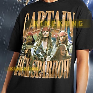 CAPTAIN JACK SPARROW Shirt | Captain Jack Sparrow Retro Tees, Pirates of the Caribbean Movie Sweatshirt #saf