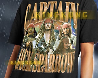 CAPTAIN JACK SPARROW Hemd | Captain Jack Sparrow Retro Tees, Fluch der Karibik Film Sweatshirt #saf