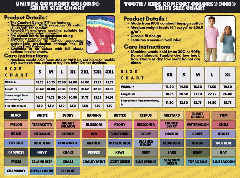 a poster showing the different colors of clothing