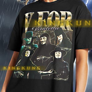 V FOR VENDETTA Shirt - V for Vendetta Retro Tees, V for Vendetta Bootleg Tshirt, V for Vendetta Vintage 90s, Dystopian Movie Sweatshirt #saf
