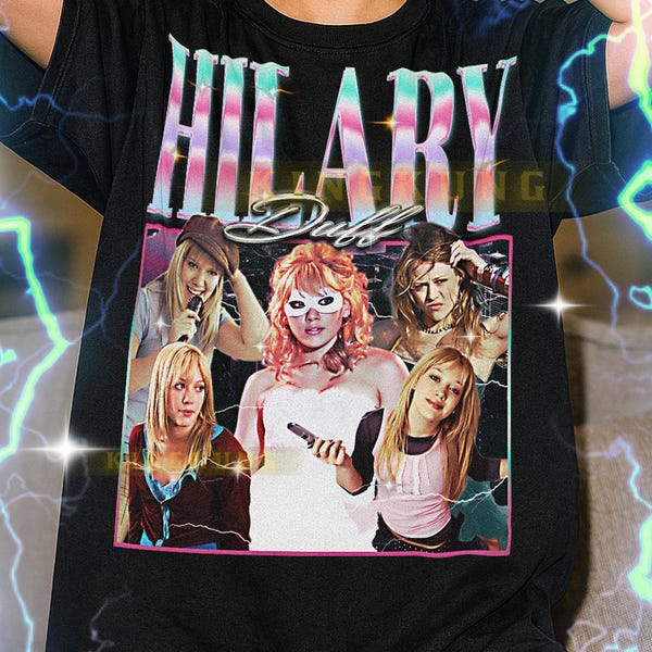 Camiseta vintage da Hilary Duff, camiseta em homenagem à Hilary Duff, fã da Hilary Duff, suéter retrô dos anos 90 da Hilary Duff, produtos da Hilary Duff #saf