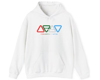 Symbole des éléments terrestres, graphique coloré, sweat-shirt à capuche unisexe Heavy Blend™