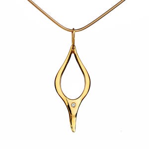 ANUBIS 14k Gold Pendant Necklace, Diamond Pendant, Egyptian Jewelry, Unique Gold Pendant, Egyptian Pendant Necklace, Unique Pendant image 2