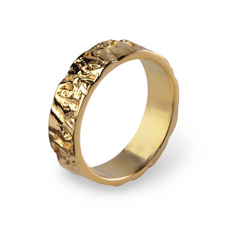 METEORITE Textured Wedding Band 14k White Gold Wedding ...