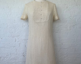 Vintage 60s 70s knit shift dress