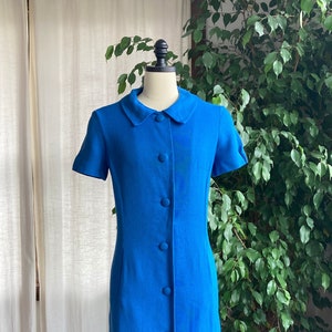 1960s Tudor Square Collared Button Up Dress image 1