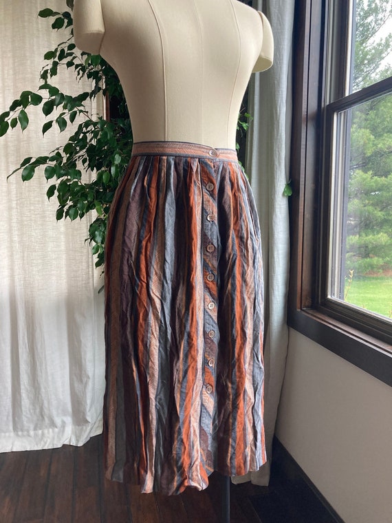 1980’s Liz Claiborne Rayon Striped  Skirt