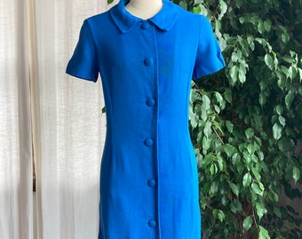 1960s Tudor Square Collared Button Up Dress