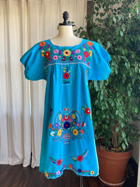 1970’s - 1980’s Colorful Cotton Mexican Embroidere