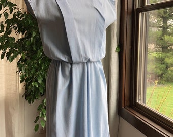 1980’s Does 1950’s Cotton Blue Dress