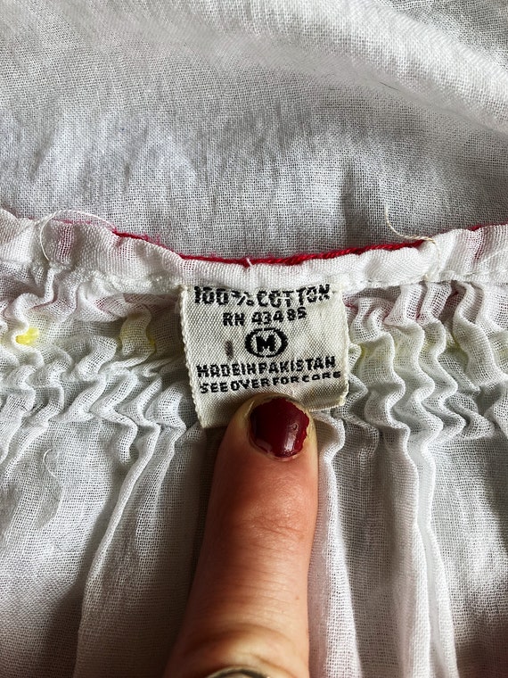 1970’s Boho Cotton Embroidered Dress - image 7