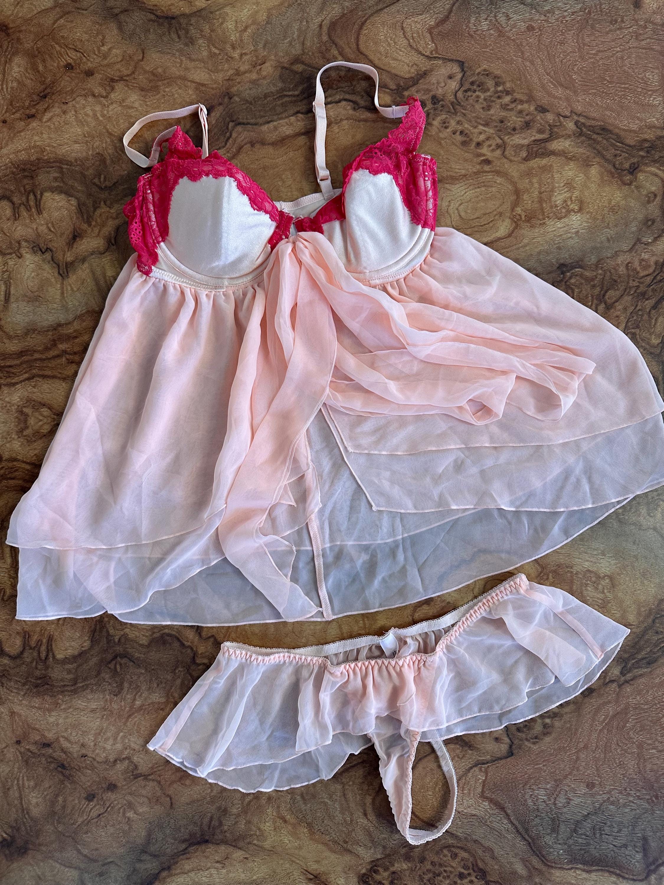 Ensemble Robe Et Culotte Victoria's Secret POUT - Taille S, Bleu, Neuf Avec étiquettes (collection Dolly)