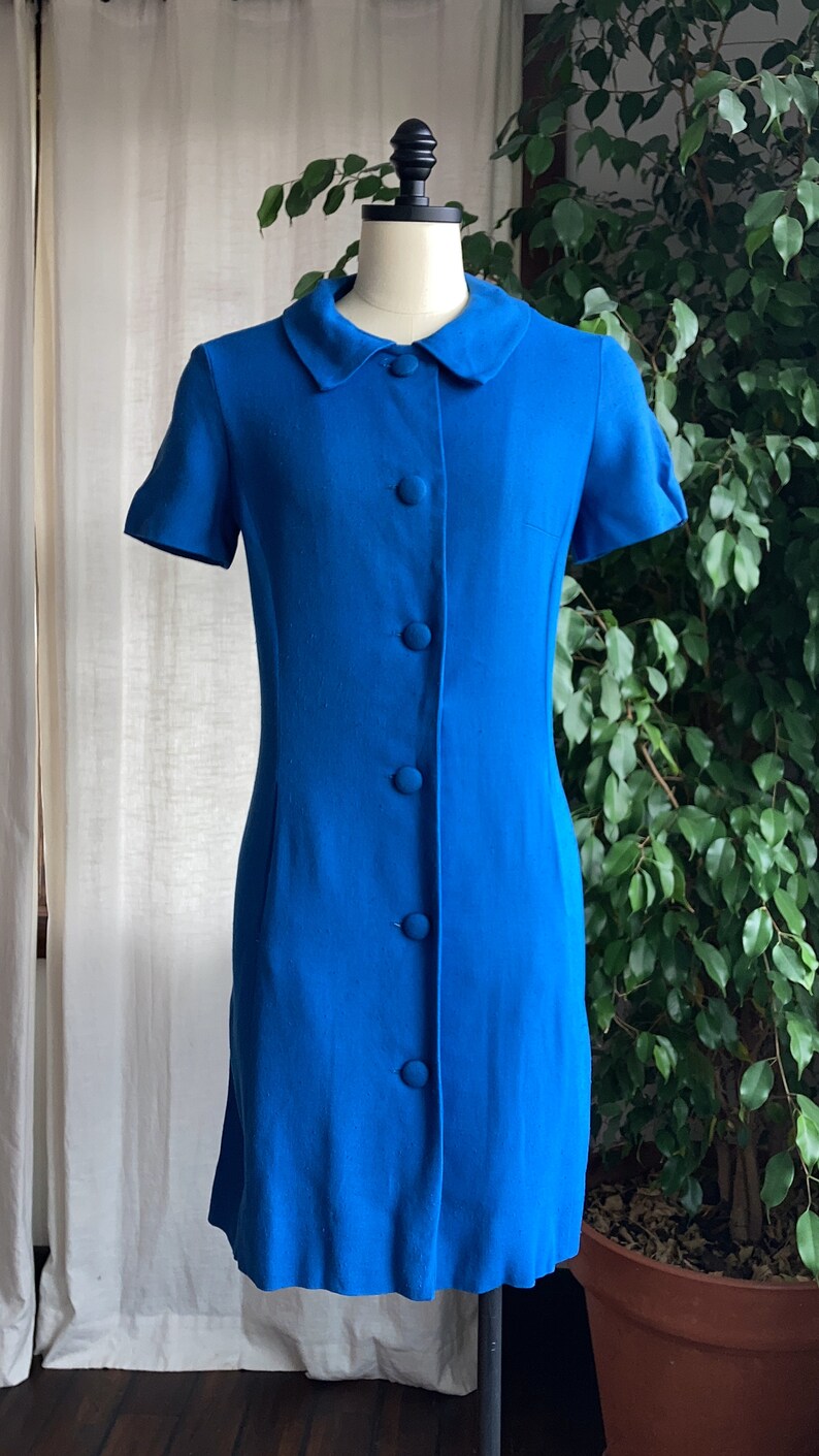 1960s Tudor Square Collared Button Up Dress image 5