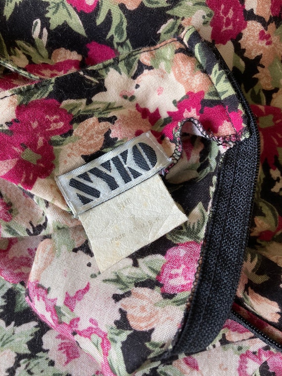 1990’s Nyko Black Floral Cotton Sun Dress - image 6