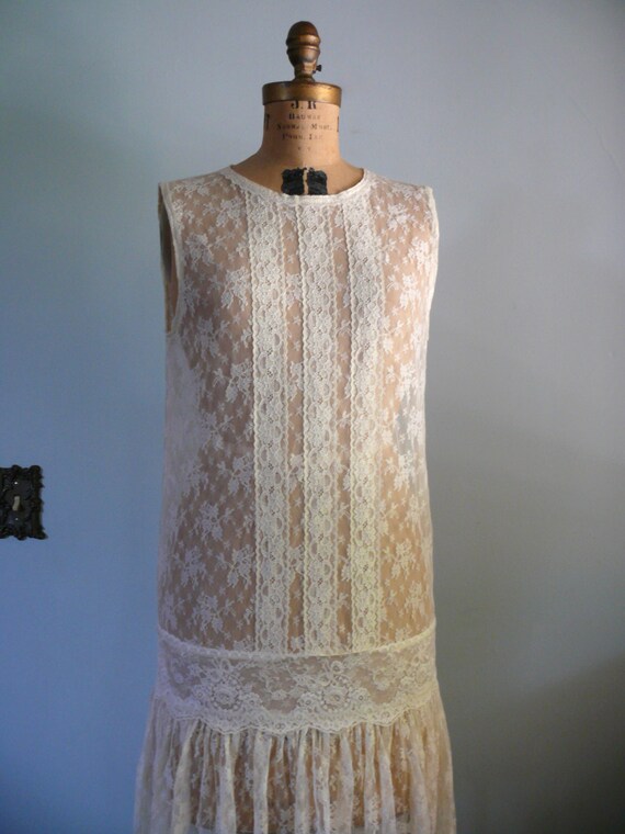 1980s wedding Dress // 1920s inspired Lace Dress - image 3