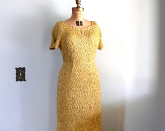 1960s vintage dress // Golden Ribbon Dress