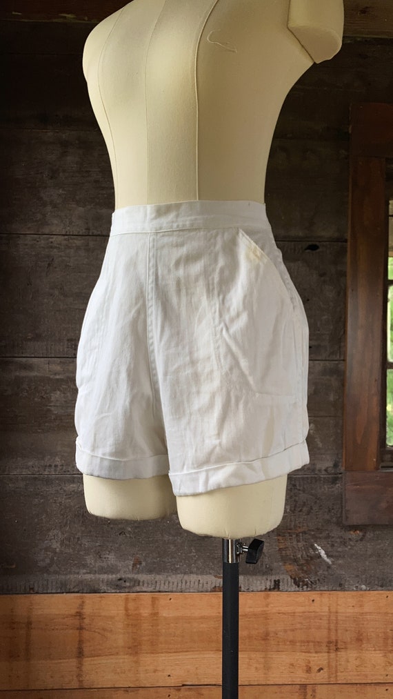 1940’s / 1950’s White  Cotton Shorts