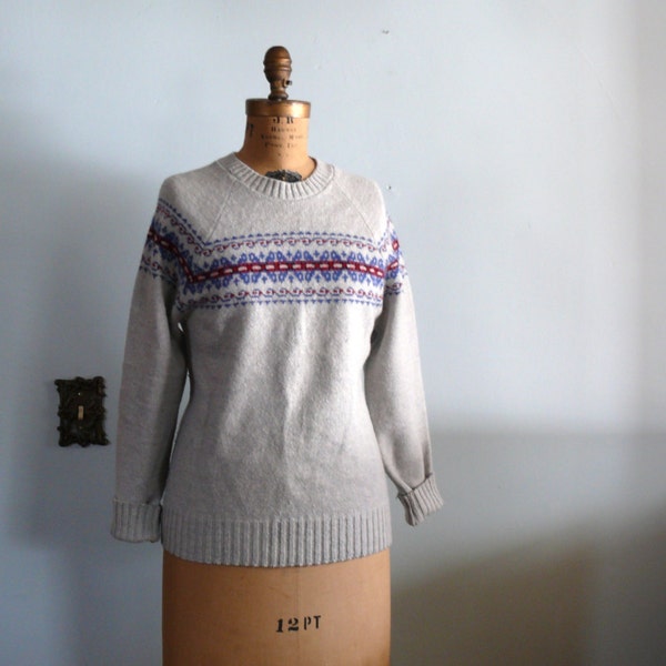 1970s Sweater // Grey Fair Isle