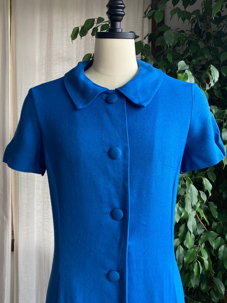 1960s Tudor Square Collared Button Up Dress image 4