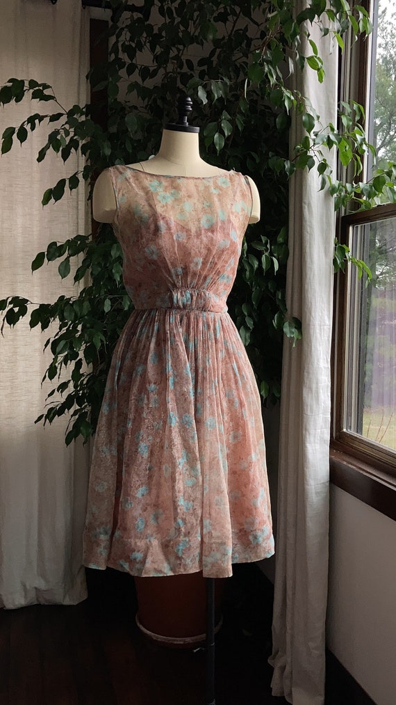 1950’s Floral  Printed Cocktail Dress