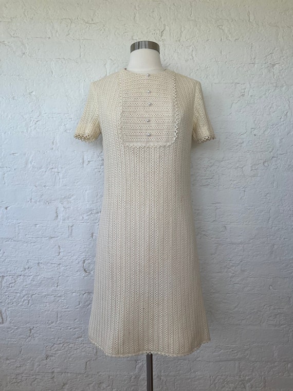 Vintage 60s 70s knit shift dress