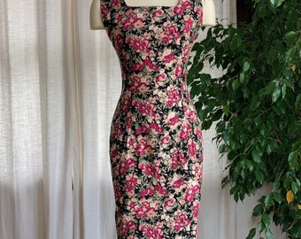 1990’s Nyko Black Floral Cotton Sun Dress