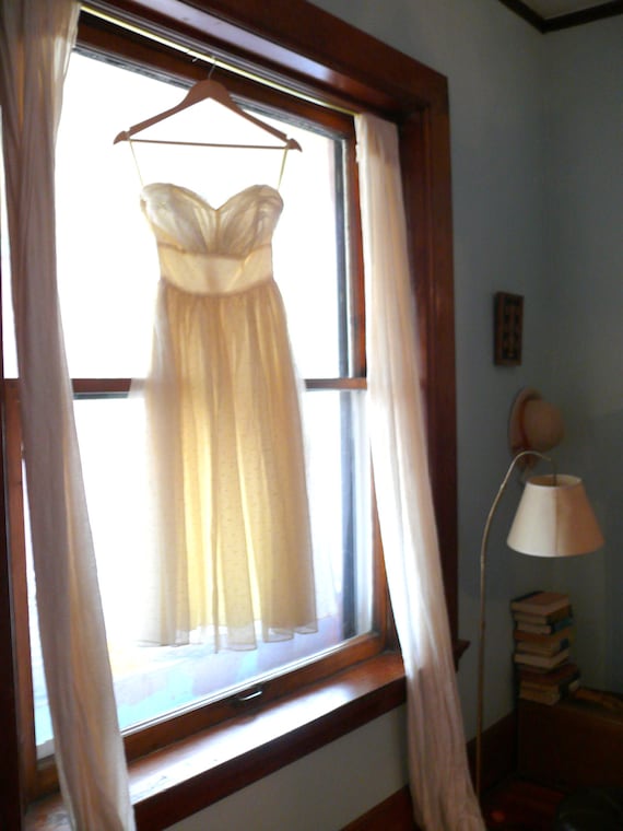 SALE vintage 1950s Dress  // Wedding Gown // strap