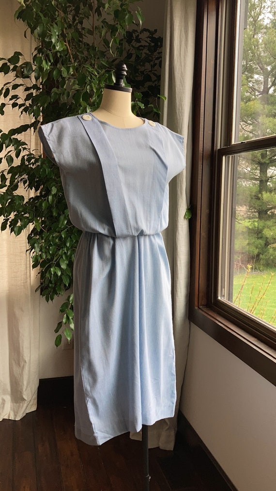 1980’s Does 1950’s Cotton Blue Dress