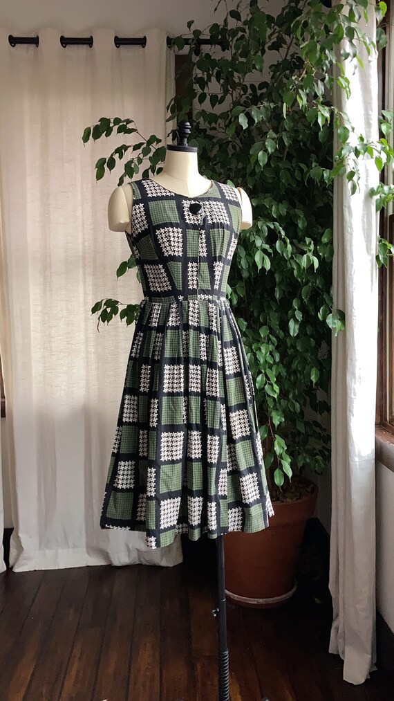 1950’s Cotton Novelty Printed Cocktail Dress