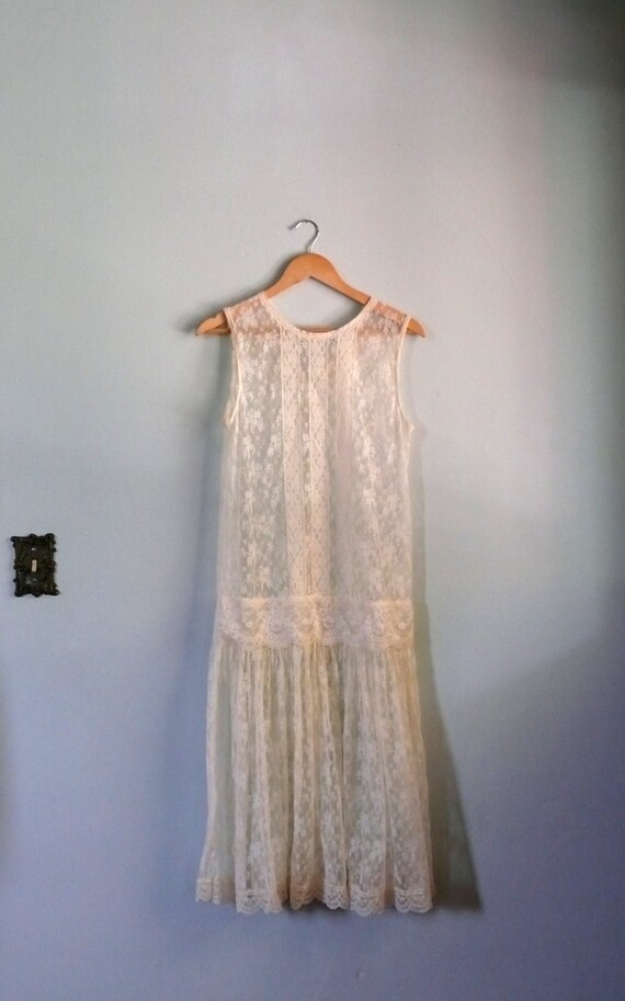 1980s wedding Dress // 1920s inspired Lace Dress - image 4